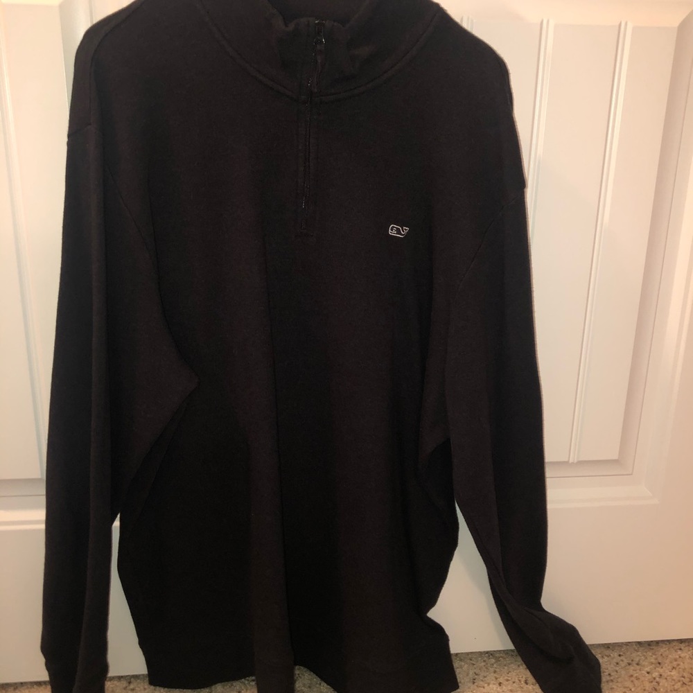 vineyard vines dark charcoal half zip pullover